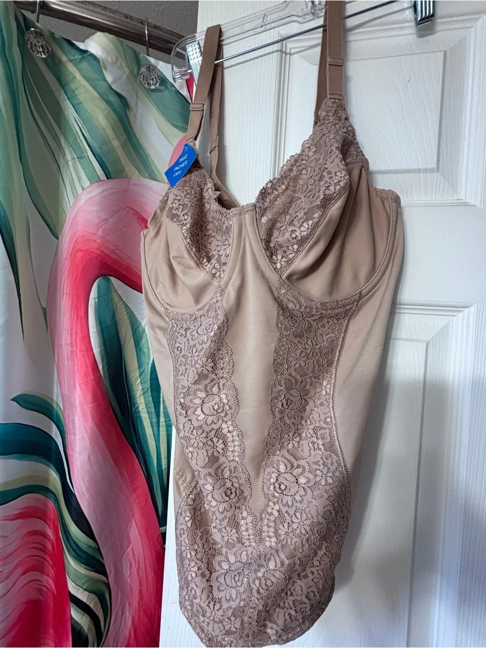Flexees Nude  Lace-Front Instant Slimmer Bodysuit Style 5356  36D